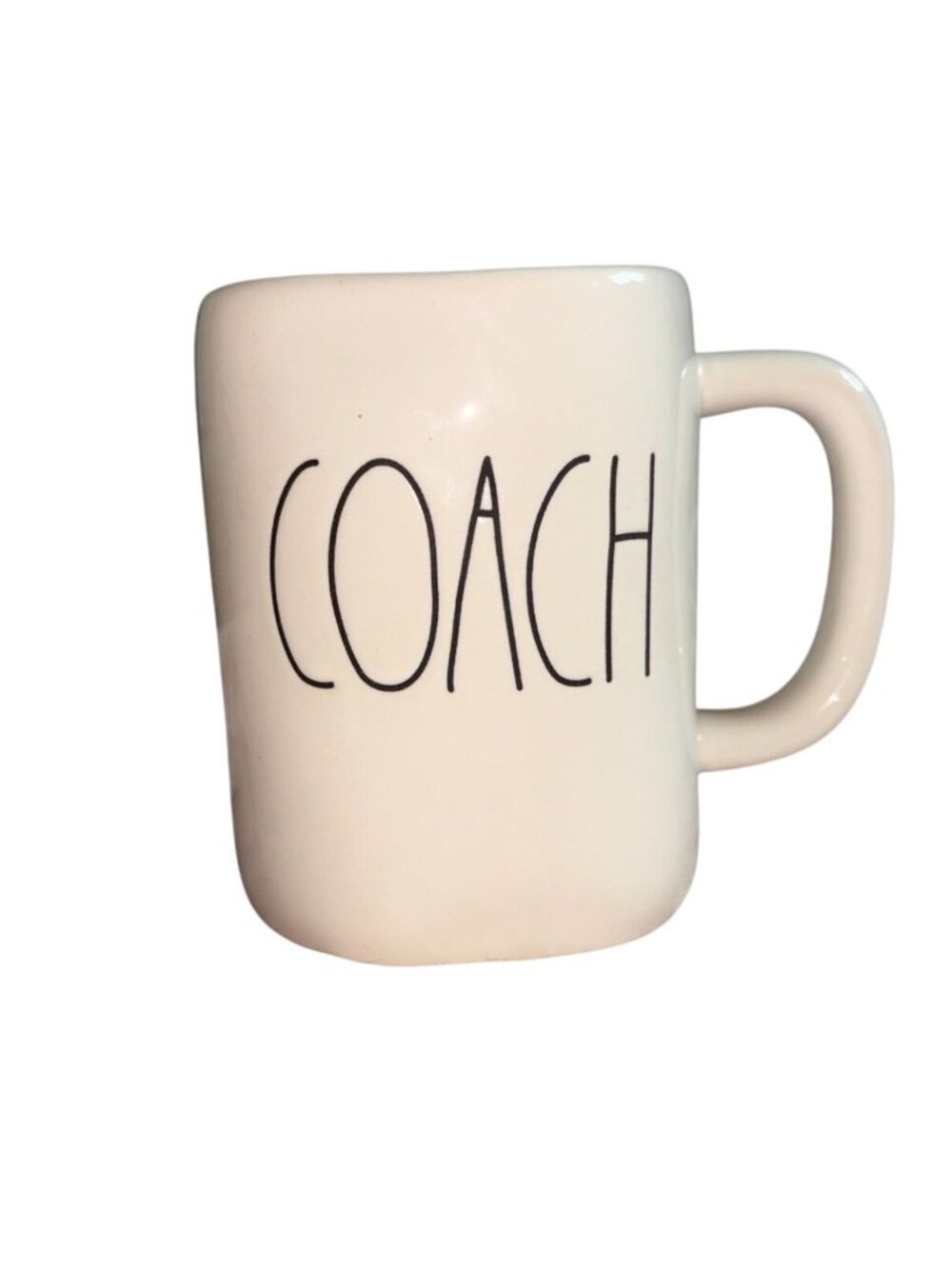 “COACH” large coffee mug cup Rae Dunn Artisan Collection ivory 20 oz EUC